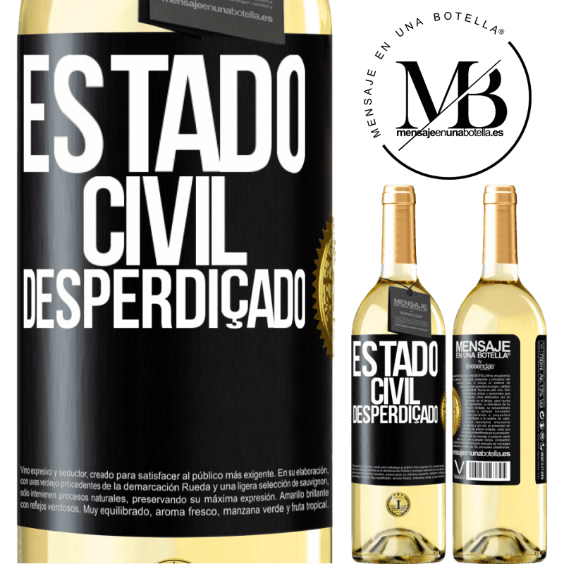 29,95 € Envio grátis | Vinho branco Edição WHITE Estado civil: desperdiçado Etiqueta Preta. Etiqueta personalizável Vinho jovem Colheita 2023 Verdejo