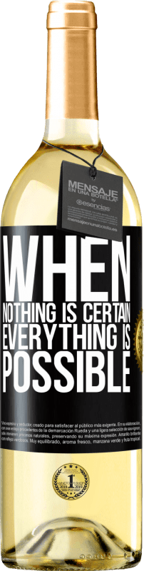 29,95 € | White Wine WHITE Edition When nothing is certain, everything is possible Black Label. Customizable label Young wine Harvest 2023 Verdejo