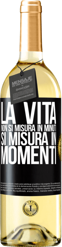 29,95 € | Vino bianco Edizione WHITE La vita non si misura in minuti, si misura in momenti Etichetta Nera. Etichetta personalizzabile Vino giovane Raccogliere 2024 Verdejo