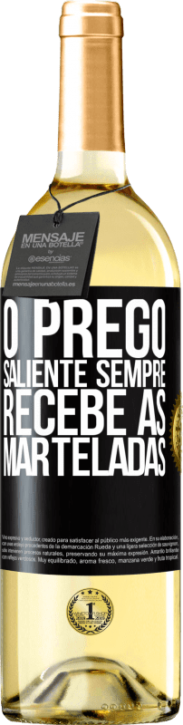 29,95 € | Vinho branco Edição WHITE O prego saliente sempre recebe as marteladas Etiqueta Preta. Etiqueta personalizável Vinho jovem Colheita 2024 Verdejo