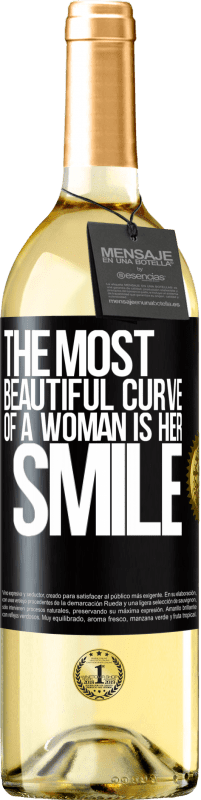 29,95 € | Белое вино Издание WHITE Самая красивая кривая женщины - это ее улыбка Черная метка. Настраиваемая этикетка Молодое вино Урожай 2023 Verdejo