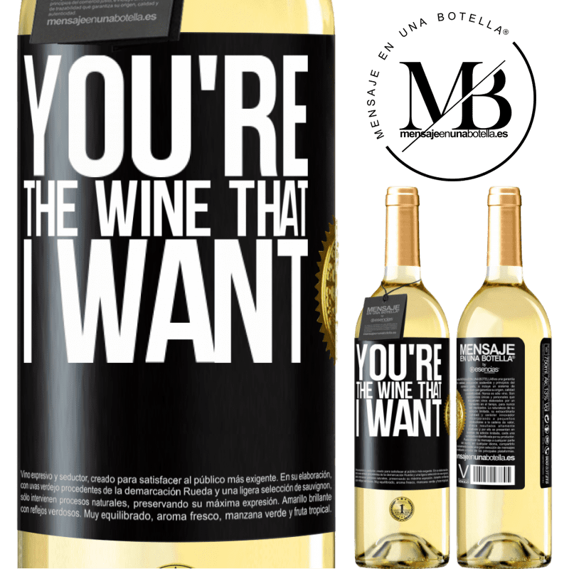 29,95 € Free Shipping | White Wine WHITE Edition You're the wine that I want Black Label. Customizable label Young wine Harvest 2022 Verdejo
