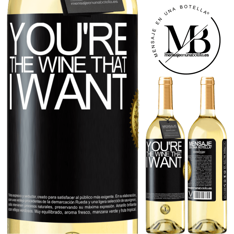29,95 € Бесплатная доставка | Белое вино Издание WHITE You're the wine that I want Черная метка. Настраиваемая этикетка Молодое вино Урожай 2024 Verdejo