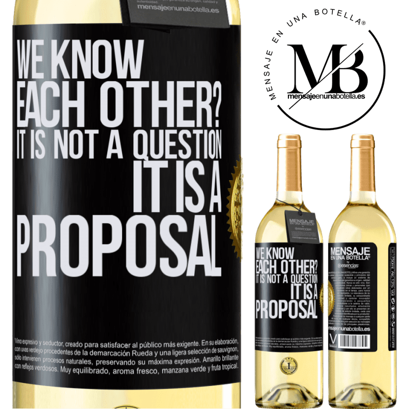 29,95 € Free Shipping | White Wine WHITE Edition We know each other? It is not a question, it is a proposal Black Label. Customizable label Young wine Harvest 2025 Verdejo