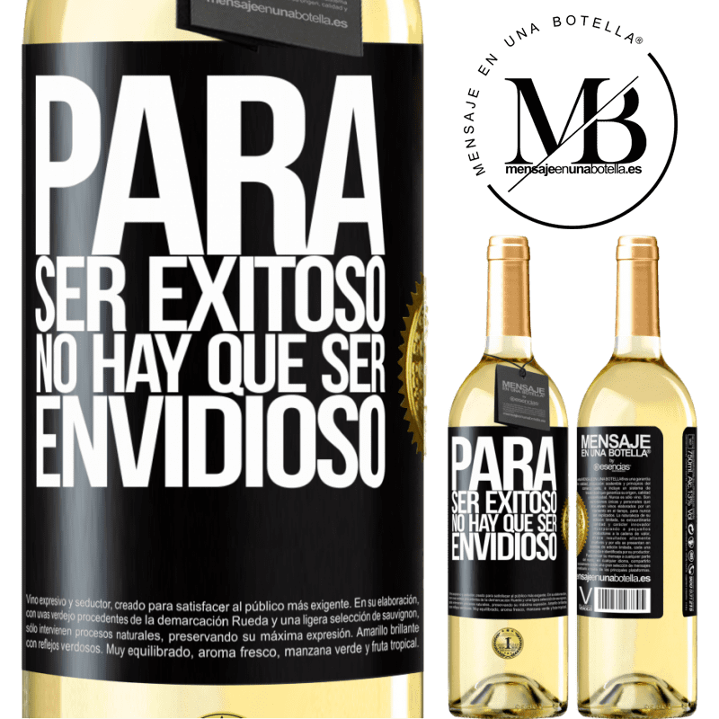 29,95 € Envoi gratuit | Vin blanc Édition WHITE Pour réussir, vous n'avez pas besoin d'être envieux Étiquette Noire. Étiquette personnalisable Vin jeune Récolte 2022 Verdejo