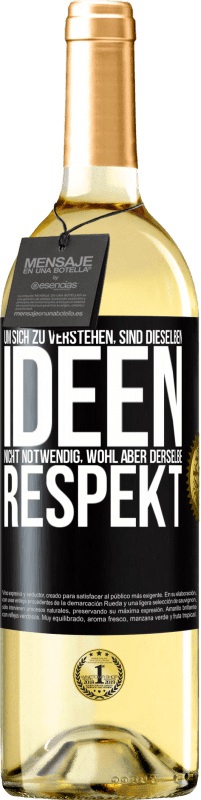 «Um sich zu verstehen, sind dieselben Ideen nicht notwendig, wohl aber derselbe Respekt» WHITE Ausgabe