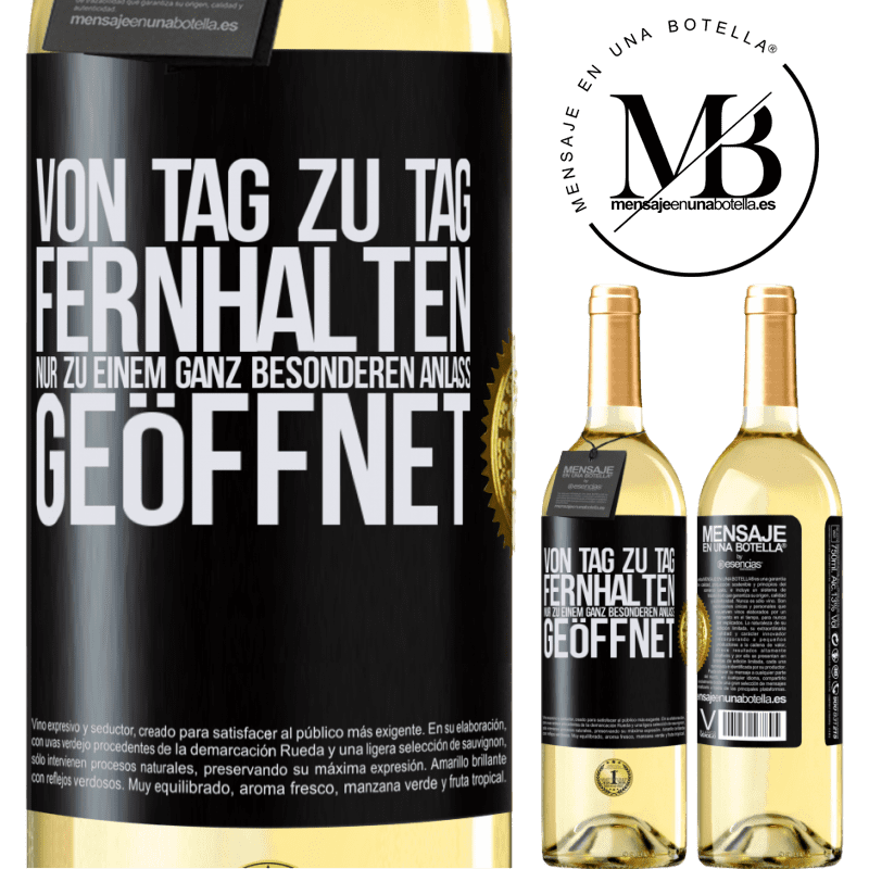 29,95 € Kostenloser Versand | Weißwein WHITE Ausgabe Vom alltäglichen fernhalten. Nur zu einem ganz besonderen Anlass öffnen Schwarzes Etikett. Anpassbares Etikett Junger Wein Ernte 2024 Verdejo