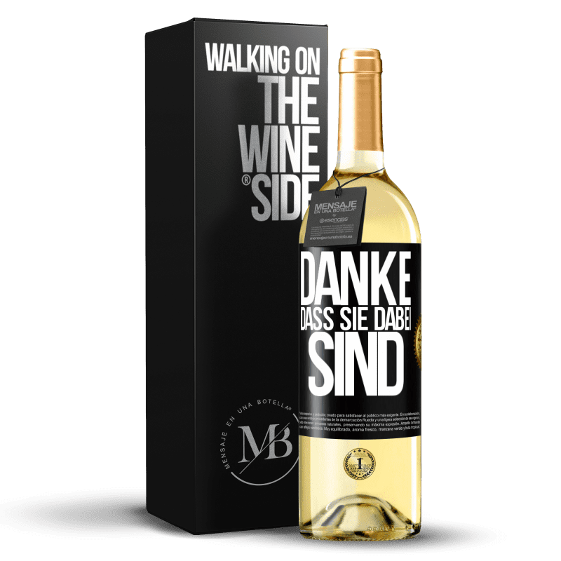 29,95 € Kostenloser Versand | Weißwein WHITE Ausgabe Danke, dass Sie dabei sind Schwarzes Etikett. Anpassbares Etikett Junger Wein Ernte 2023 Verdejo