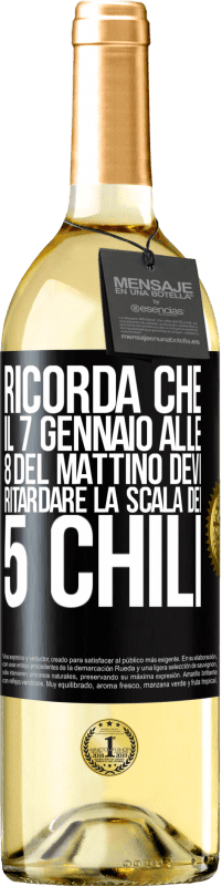 29,95 € | Vino bianco Edizione WHITE Ricorda che il 7 gennaio alle 8 del mattino devi ritardare la scala dei 5 chili Etichetta Nera. Etichetta personalizzabile Vino giovane Raccogliere 2025 Verdejo