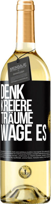 29,95 € | Weißwein WHITE Ausgabe Denk. Kreiere. Träume. Wage es Schwarzes Etikett. Anpassbares Etikett Junger Wein Ernte 2023 Verdejo