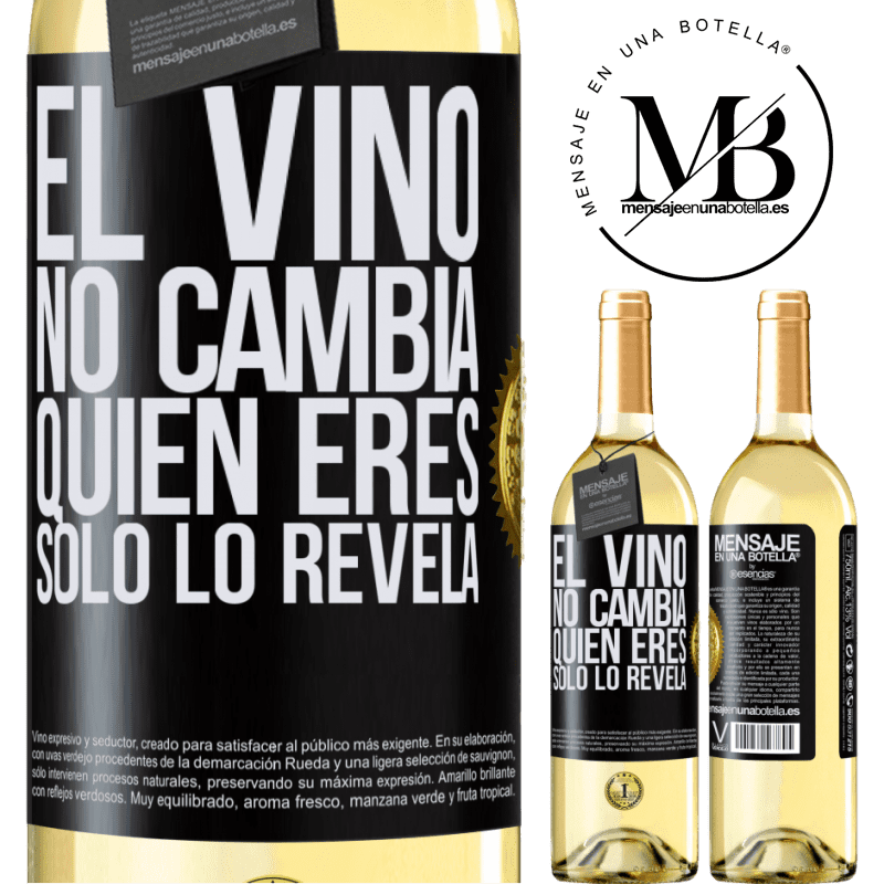 29,95 € Envío gratis | Vino Blanco Edición WHITE El Vino no cambia quien eres. Sólo lo revela Etiqueta Negra. Etiqueta personalizable Vino joven Cosecha 2023 Verdejo