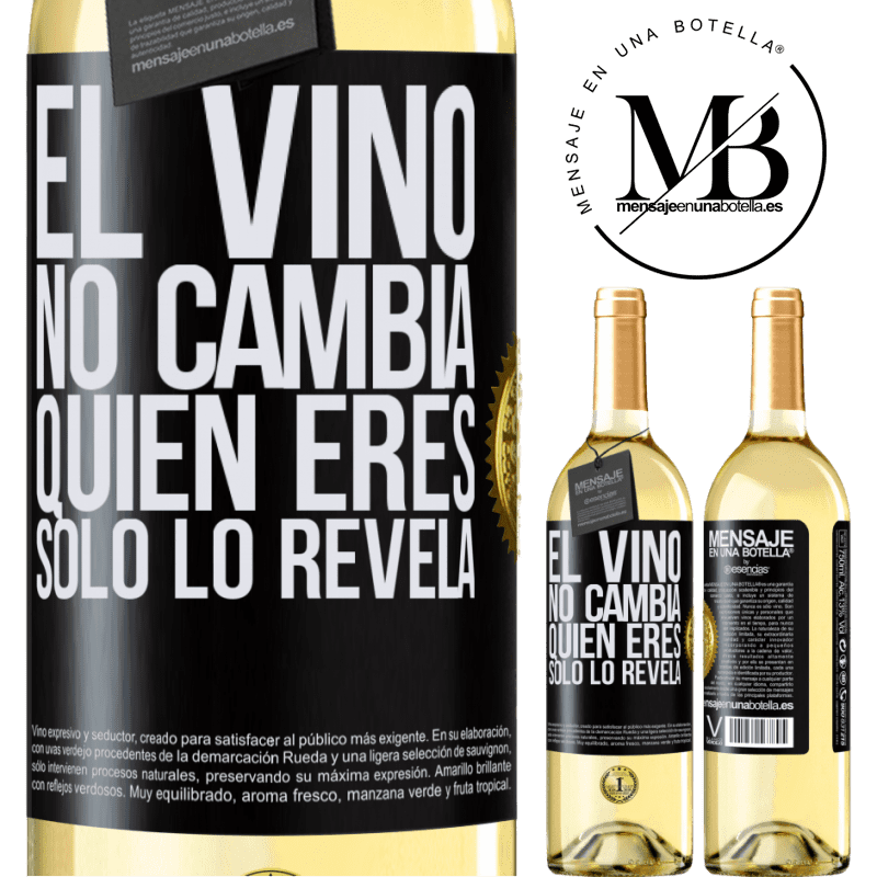 29,95 € Envío gratis | Vino Blanco Edición WHITE El Vino no cambia quien eres. Sólo lo revela Etiqueta Negra. Etiqueta personalizable Vino joven Cosecha 2025 Verdejo