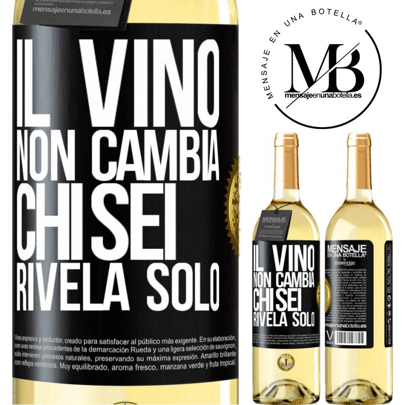 29,95 € Spedizione Gratuita | Vino bianco Edizione WHITE Il vino non cambia chi sei. Rivela solo Etichetta Nera. Etichetta personalizzabile Vino giovane Raccogliere 2023 Verdejo