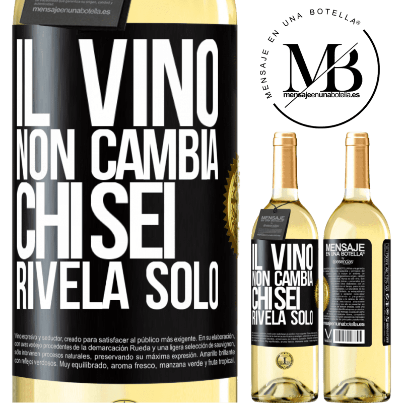 29,95 € Spedizione Gratuita | Vino bianco Edizione WHITE Il vino non cambia chi sei. Rivela solo Etichetta Nera. Etichetta personalizzabile Vino giovane Raccogliere 2025 Verdejo