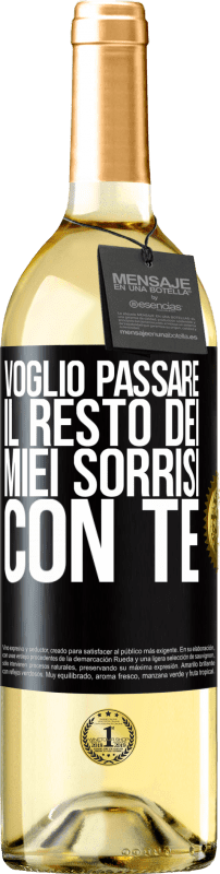 29,95 € Spedizione Gratuita | Vino bianco Edizione WHITE Voglio passare il resto dei miei sorrisi con te Etichetta Nera. Etichetta personalizzabile Vino giovane Raccogliere 2025 Verdejo