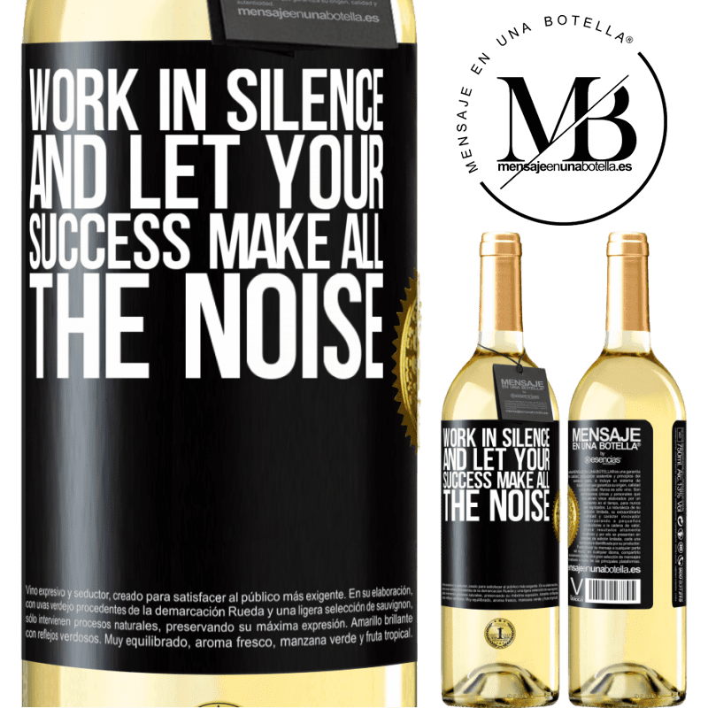 29,95 € Free Shipping | White Wine WHITE Edition Work in silence, and let your success make all the noise Black Label. Customizable label Young wine Harvest 2022 Verdejo