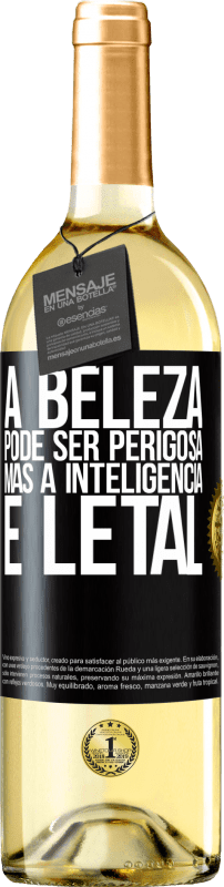 29,95 € | Vinho branco Edição WHITE A beleza pode ser perigosa, mas a inteligência é letal Etiqueta Preta. Etiqueta personalizável Vinho jovem Colheita 2025 Verdejo