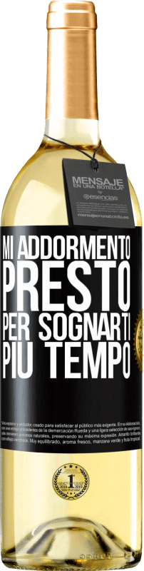 29,95 € | Vino bianco Edizione WHITE Mi addormento presto per sognarti più tempo Etichetta Nera. Etichetta personalizzabile Vino giovane Raccogliere 2025 Verdejo
