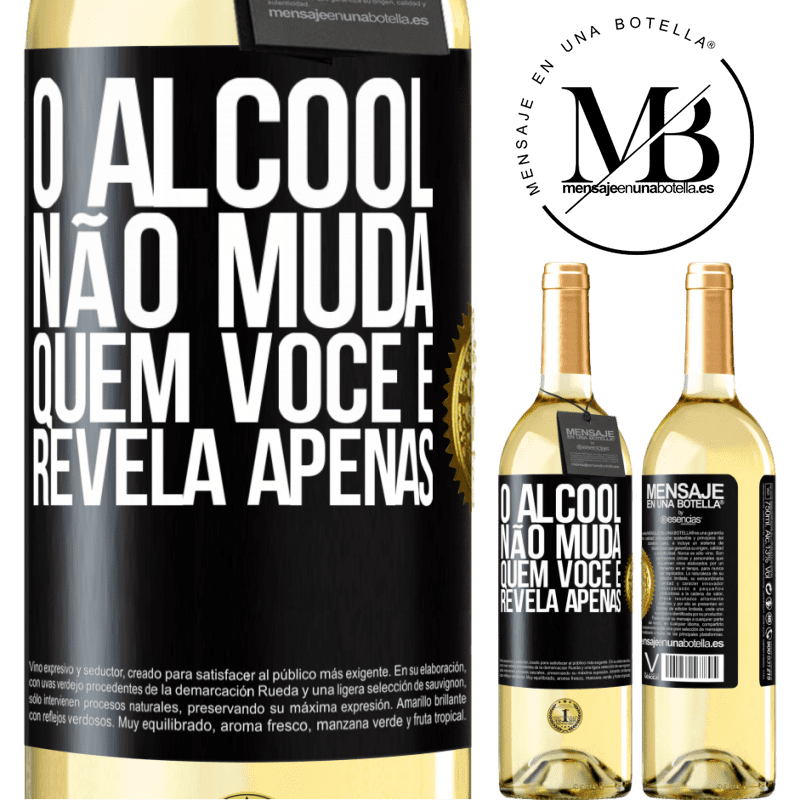 29,95 € Envio grátis | Vinho branco Edição WHITE O álcool não muda quem você é. Revela apenas Etiqueta Preta. Etiqueta personalizável Vinho jovem Colheita 2025 Verdejo