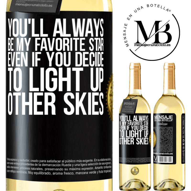 29,95 € Free Shipping | White Wine WHITE Edition You'll always be my favorite star, even if you decide to light up other skies Black Label. Customizable label Young wine Harvest 2022 Verdejo