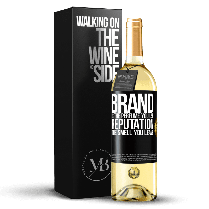 29,95 € 送料無料 | 白ワイン WHITEエディション ブランドは使用する香水です。評判、あなたが残す匂い ブラックラベル. カスタマイズ可能なラベル 若いワイン 収穫 2023 Verdejo
