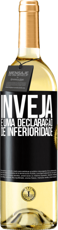 29,95 € | Vinho branco Edição WHITE Inveja é uma declaração de inferioridade Etiqueta Preta. Etiqueta personalizável Vinho jovem Colheita 2024 Verdejo