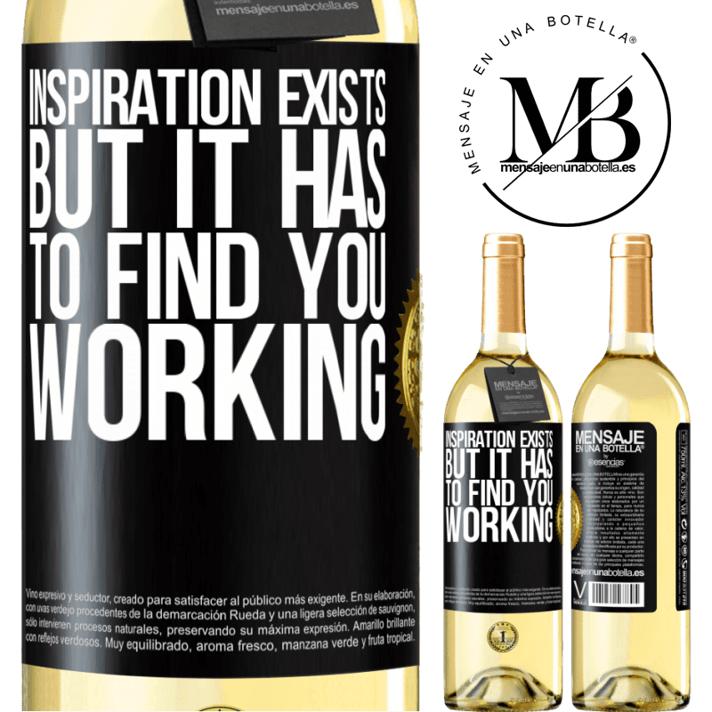 29,95 € Free Shipping | White Wine WHITE Edition Inspiration exists, but it has to find you working Black Label. Customizable label Young wine Harvest 2023 Verdejo