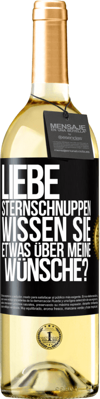 29,95 € | Weißwein WHITE Ausgabe Liebe Sternschnuppen, wissen Sie etwas über meine Wünsche? Schwarzes Etikett. Anpassbares Etikett Junger Wein Ernte 2025 Verdejo