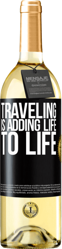 29,95 € | White Wine WHITE Edition Traveling is adding life to life Black Label. Customizable label Young wine Harvest 2024 Verdejo