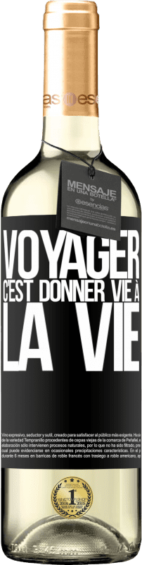 29,95 € | Vin blanc Édition WHITE Voyager, c'est donner vie à la vie Étiquette Noire. Étiquette personnalisable Vin jeune Récolte 2024 Verdejo