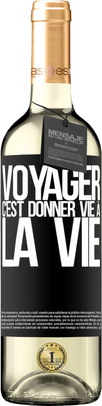 29,95 € Envoi gratuit | Vin blanc Édition WHITE Voyager, c'est donner vie à la vie Étiquette Noire. Étiquette personnalisable Vin jeune Récolte 2025 Verdejo