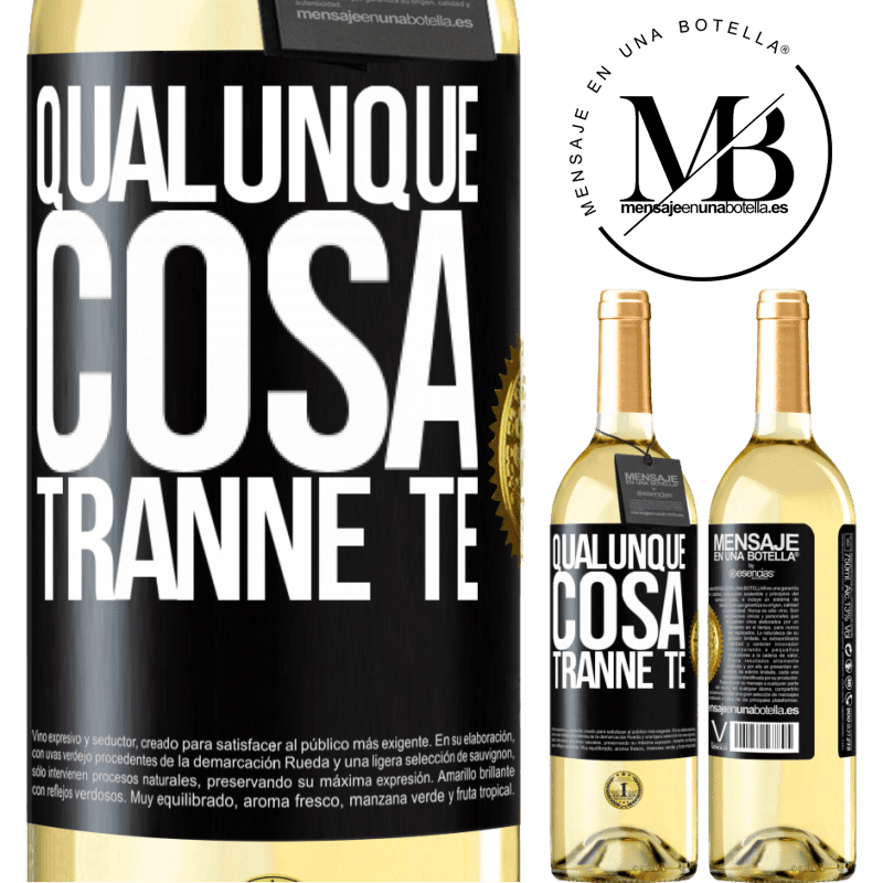 29,95 € Spedizione Gratuita | Vino bianco Edizione WHITE Qualunque cosa tranne te Etichetta Nera. Etichetta personalizzabile Vino giovane Raccogliere 2024 Verdejo