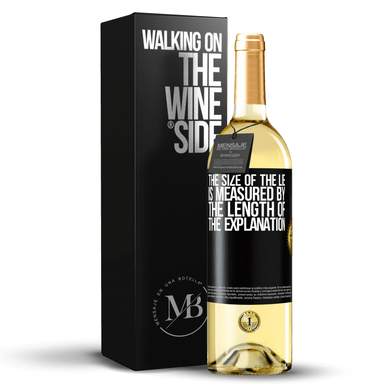 29,95 € Free Shipping | White Wine WHITE Edition The size of the lie is measured by the length of the explanation Black Label. Customizable label Young wine Harvest 2023 Verdejo