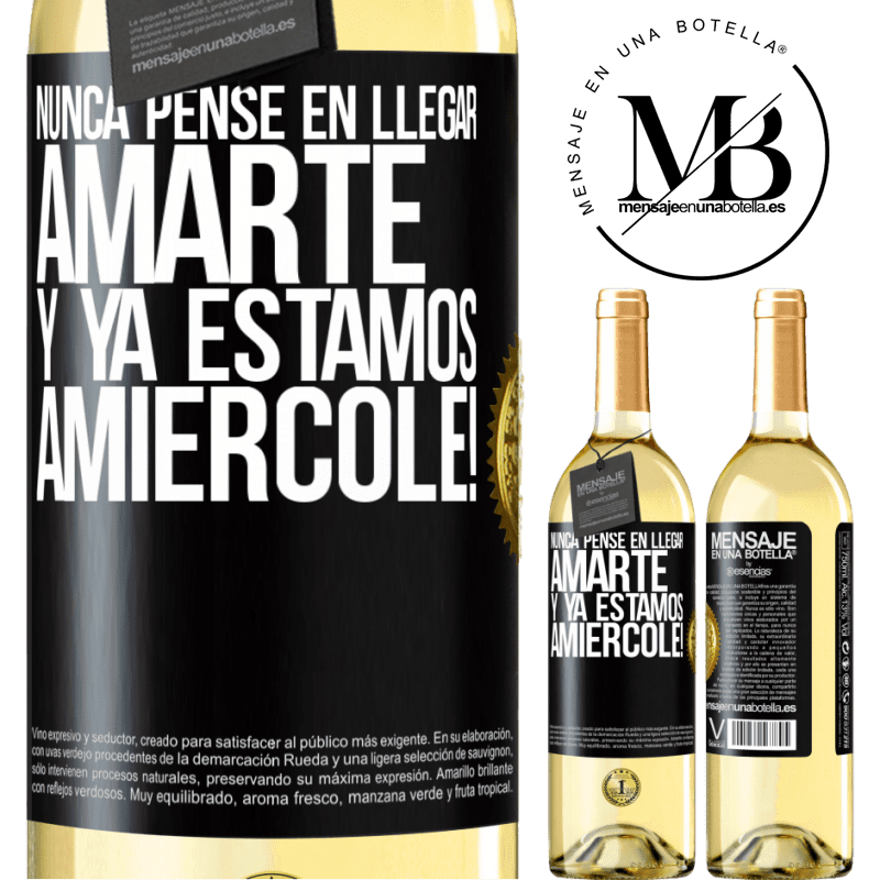 29,95 € Free Shipping | White Wine WHITE Edition I never thought of getting to love you. And we are already Amiércole! Black Label. Customizable label Young wine Harvest 2022 Verdejo