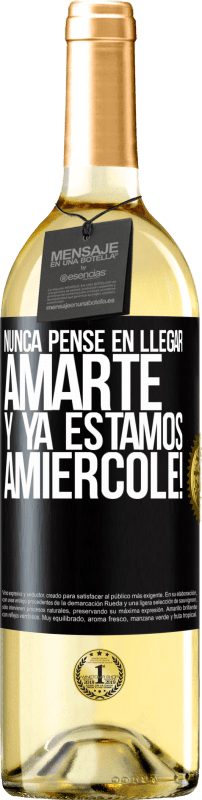 29,95 € | Vino bianco Edizione WHITE Non ho mai pensato di amarti. E siamo già Amiércole! Etichetta Nera. Etichetta personalizzabile Vino giovane Raccogliere 2024 Verdejo