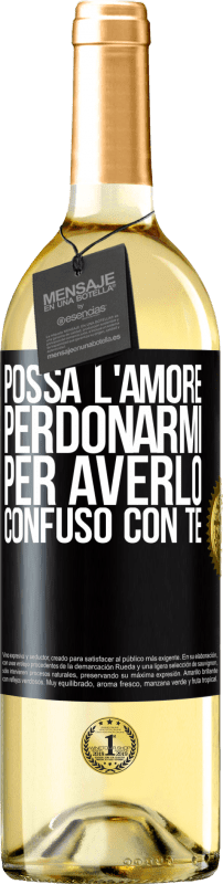 29,95 € | Vino bianco Edizione WHITE Possa l'amore perdonarmi per averlo confuso con te Etichetta Nera. Etichetta personalizzabile Vino giovane Raccogliere 2024 Verdejo