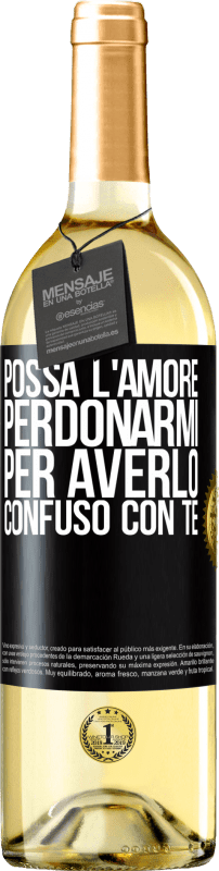 29,95 € Spedizione Gratuita | Vino bianco Edizione WHITE Possa l'amore perdonarmi per averlo confuso con te Etichetta Nera. Etichetta personalizzabile Vino giovane Raccogliere 2025 Verdejo