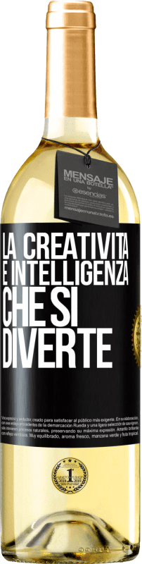 29,95 € | Vino bianco Edizione WHITE La creatività è intelligenza che si diverte Etichetta Nera. Etichetta personalizzabile Vino giovane Raccogliere 2023 Verdejo