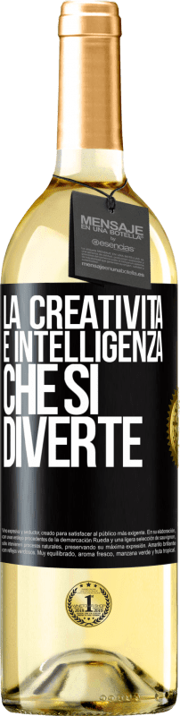 29,95 € | Vino bianco Edizione WHITE La creatività è intelligenza che si diverte Etichetta Nera. Etichetta personalizzabile Vino giovane Raccogliere 2024 Verdejo