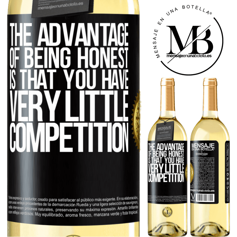 29,95 € Free Shipping | White Wine WHITE Edition The advantage of being honest is that you have very little competition Black Label. Customizable label Young wine Harvest 2022 Verdejo