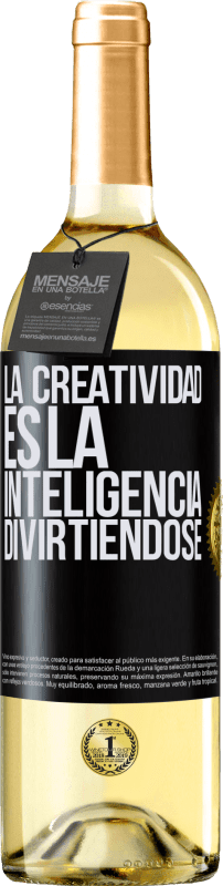 29,95 € | Vino Blanco Edición WHITE La creatividad es la inteligencia divirtiéndose Etiqueta Negra. Etiqueta personalizable Vino joven Cosecha 2023 Verdejo