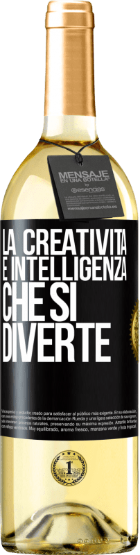 29,95 € | Vino bianco Edizione WHITE La creatività è intelligenza che si diverte Etichetta Nera. Etichetta personalizzabile Vino giovane Raccogliere 2024 Verdejo