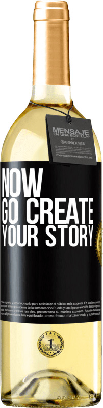 29,95 € | Vino bianco Edizione WHITE Now, go create your story Etichetta Nera. Etichetta personalizzabile Vino giovane Raccogliere 2023 Verdejo