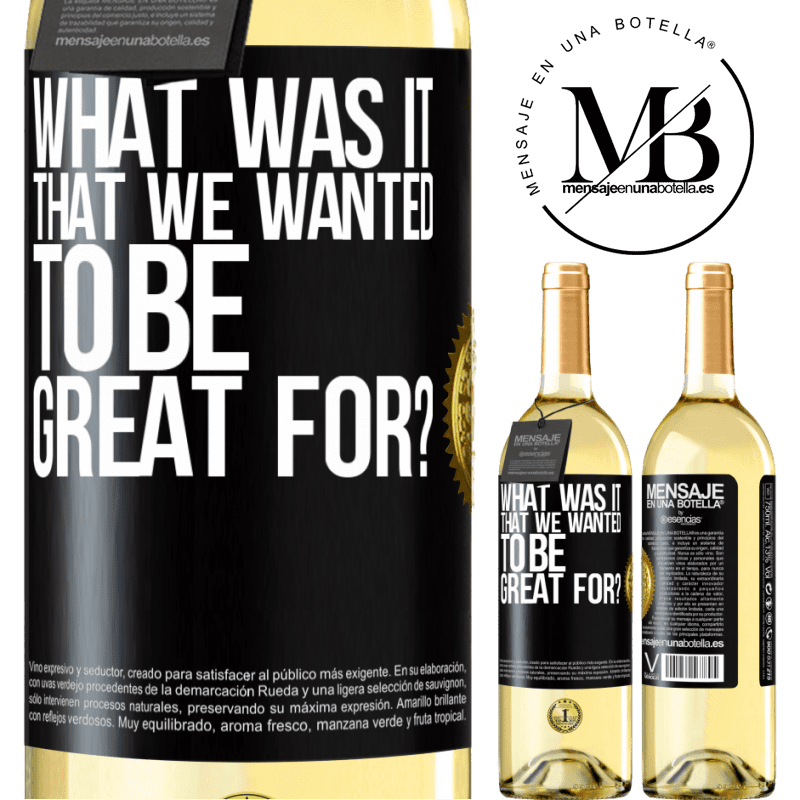 29,95 € Free Shipping | White Wine WHITE Edition what was it that we wanted to be great for? Black Label. Customizable label Young wine Harvest 2022 Verdejo