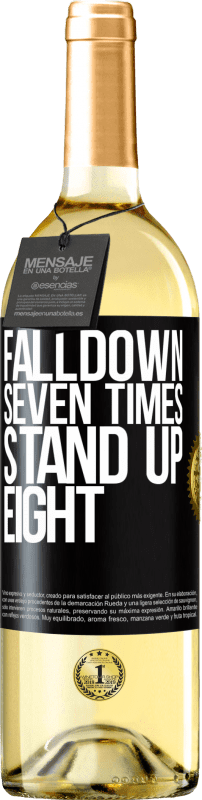 29,95 € | Vino bianco Edizione WHITE Falldown seven times. Stand up eight Etichetta Nera. Etichetta personalizzabile Vino giovane Raccogliere 2024 Verdejo