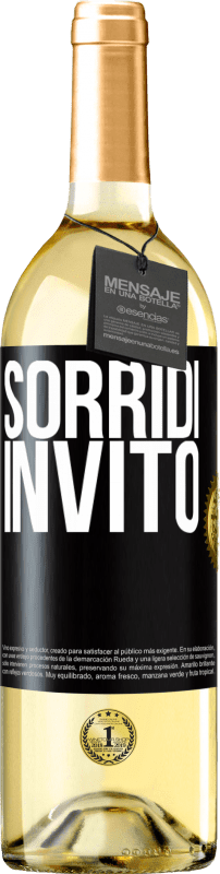 29,95 € Spedizione Gratuita | Vino bianco Edizione WHITE Sorridi, invito Etichetta Nera. Etichetta personalizzabile Vino giovane Raccogliere 2023 Verdejo