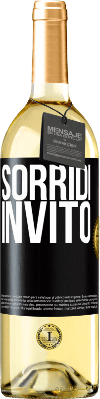 Spedizione Gratuita | Vino bianco Edizione WHITE Sorridi, invito Etichetta Nera. Etichetta personalizzabile Vino giovane Raccogliere 2023 Verdejo