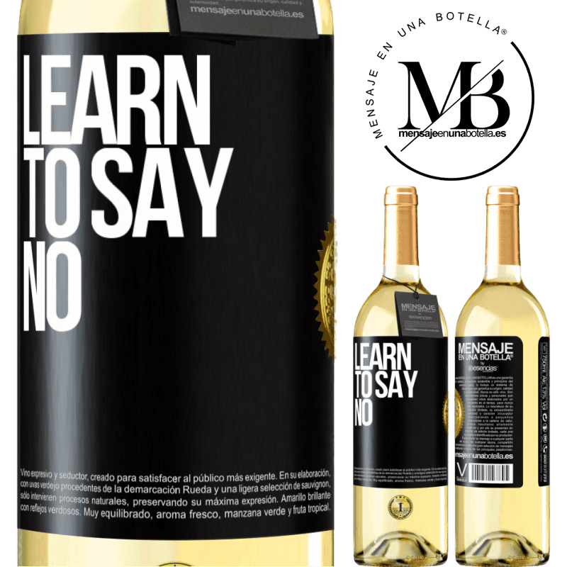 29,95 € Free Shipping | White Wine WHITE Edition Learn to say no Black Label. Customizable label Young wine Harvest 2022 Verdejo