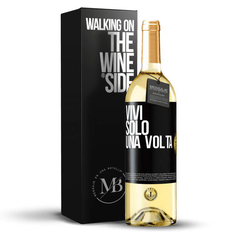 29,95 € Spedizione Gratuita | Vino bianco Edizione WHITE Vivi solo una volta Etichetta Nera. Etichetta personalizzabile Vino giovane Raccogliere 2024 Verdejo