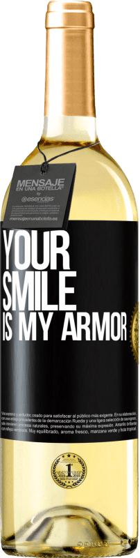 29,95 € Free Shipping | White Wine WHITE Edition Your smile is my armor Black Label. Customizable label Young wine Harvest 2025 Verdejo